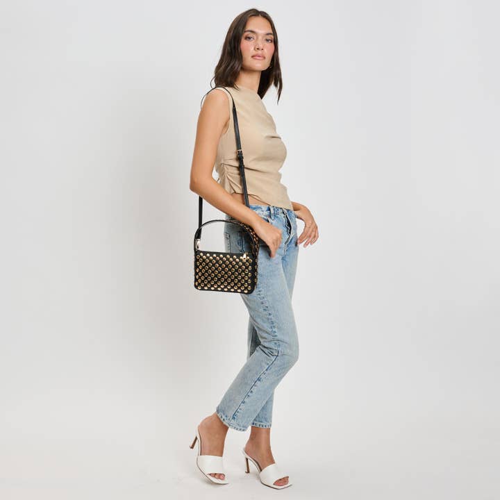 Isabelle Studded Crossbody - Black