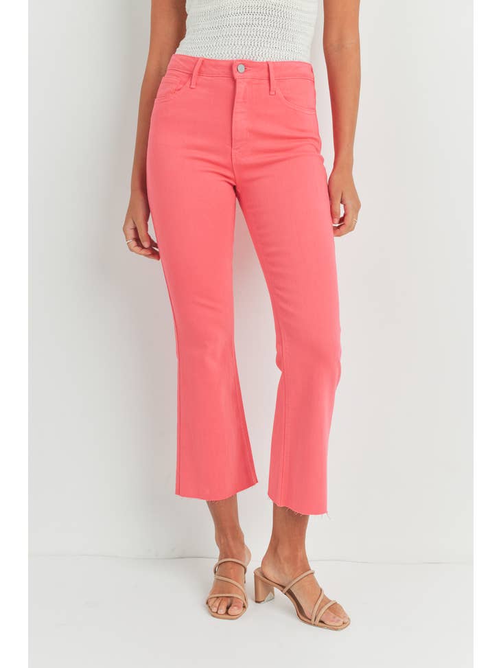 Cropped Demi Flare - Hot Pink