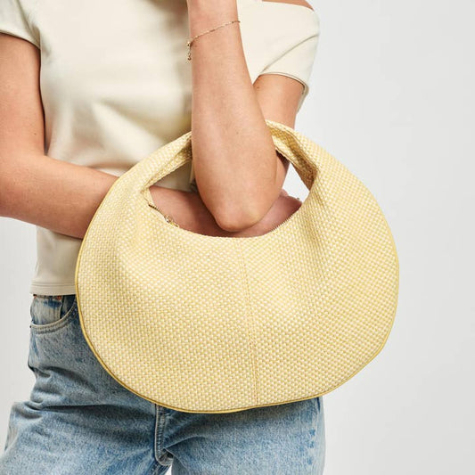 Farrah Straw Hobo - Yellow