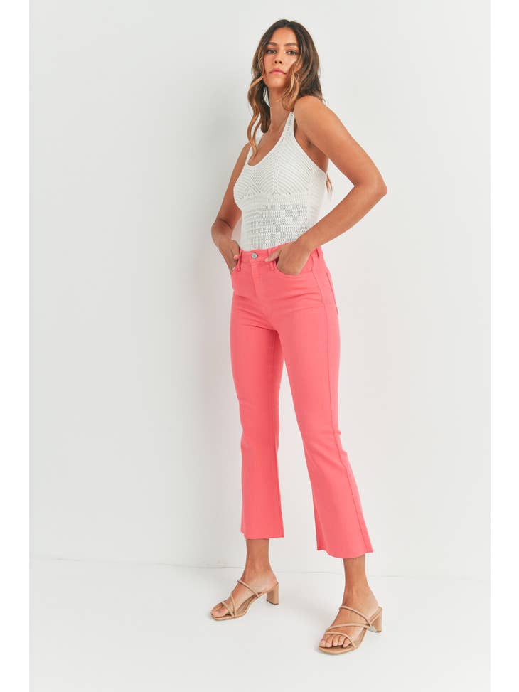 Cropped Demi Flare - Hot Pink