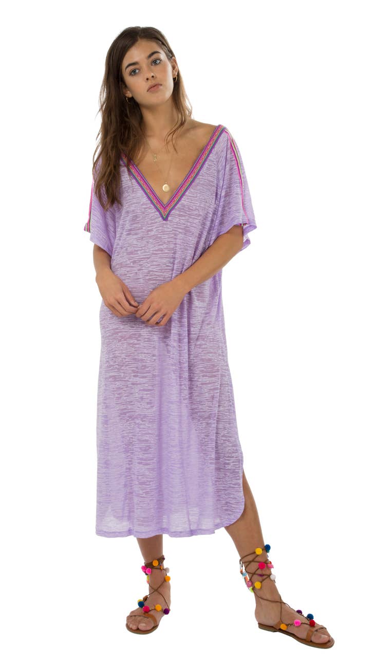V Back Dress - Lavender