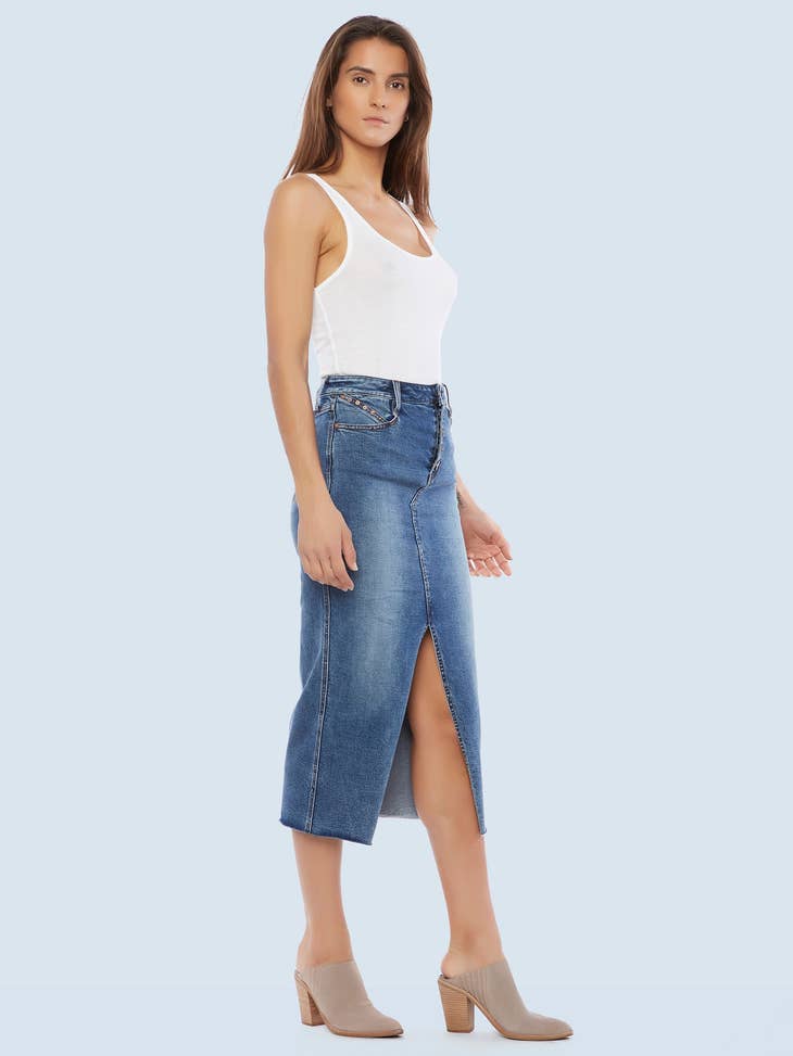 Split Skirt - Vintage Blue Denim