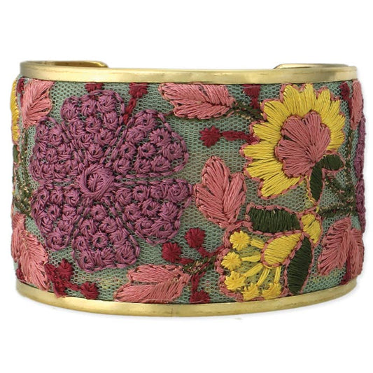 Embroidered Cuff - Pink Elegance