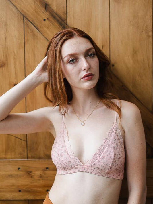 Ditsy Floral Bralette - Blush