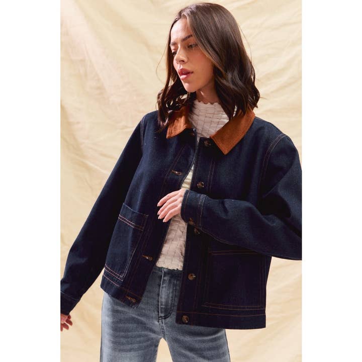 Cropped Barn Jacket - Denim