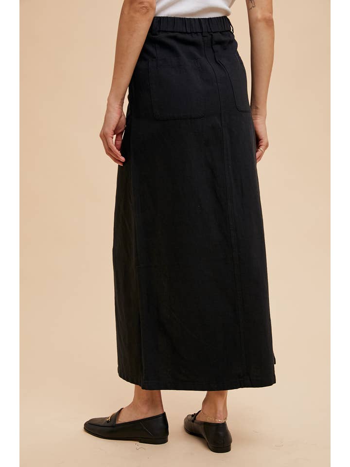 Split Seam Maxi Skirt - Black