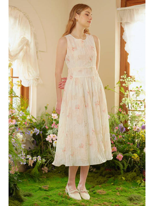 Graceful Garden Bow-Tie Dress - Blush