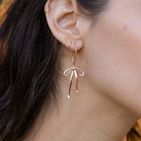 Bad To the Bow Earring - Rose Gold