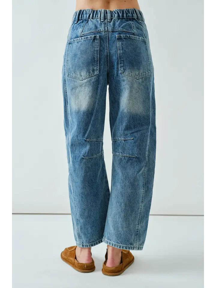 Barrel Pant - Embroidered Floral