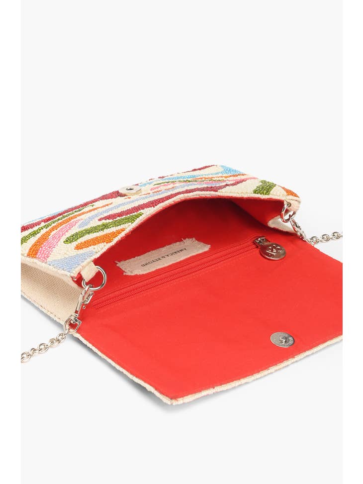 Rainbow Tiger Beaded Clutch