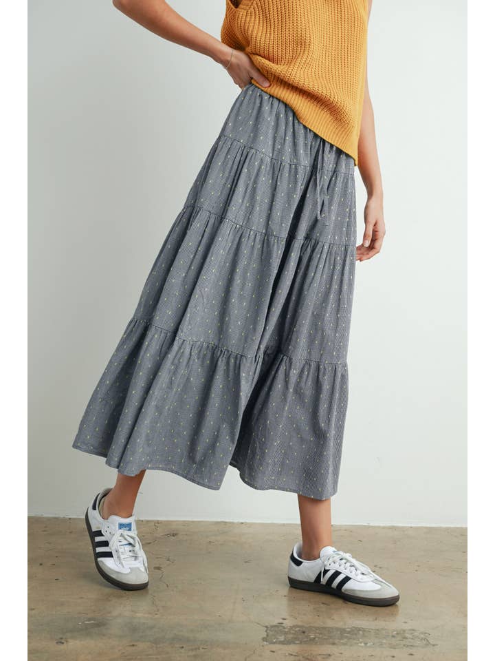 Flowy Maxi Skirt - Black Multi