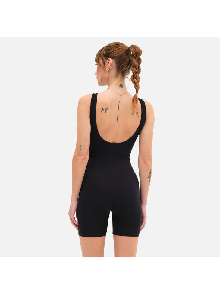 Organic Stretch Unitard - Jet Black