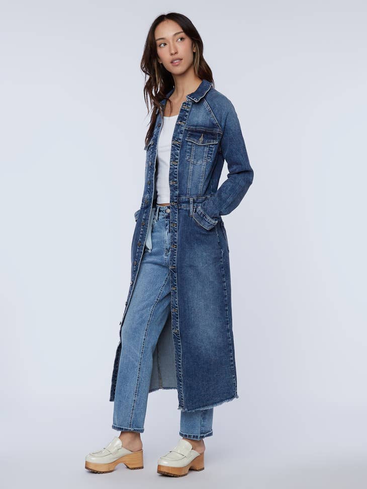 Raglan Denim Shirtdress - Smart Blue
