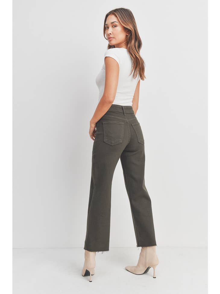 High Rise Utility Wide Leg - Forrest Green