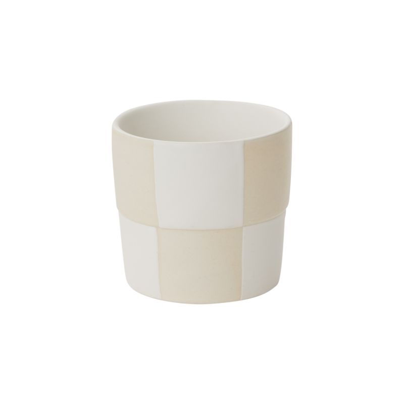 Small Checkerboard Pot - Off-White