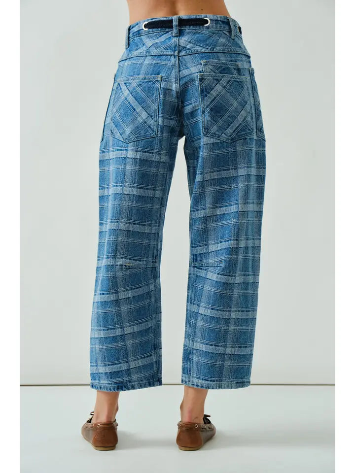 Barrel Pant - Plaid