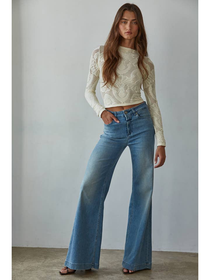 Seamless Jacquard Top - Cream
