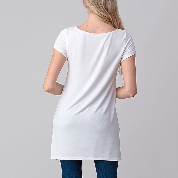 Side Slit Tunic - White