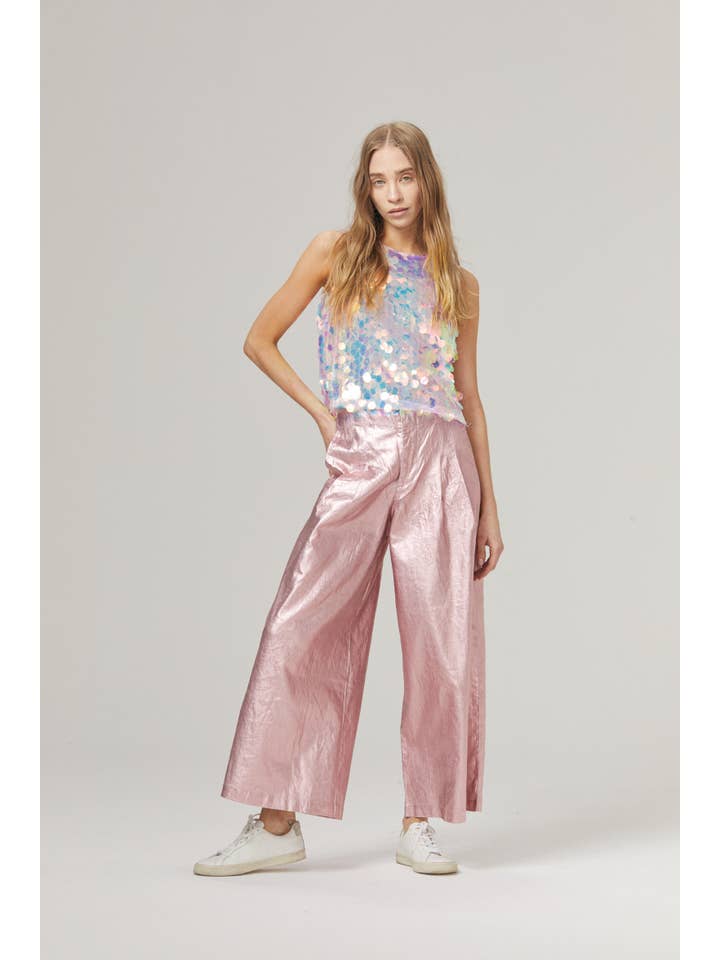 Mermaid Sequin Top - Aqua Big Sequins