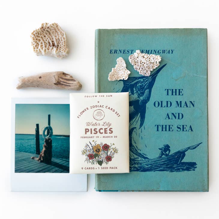 Flower Zodiac Sticker Card Set - Pisces