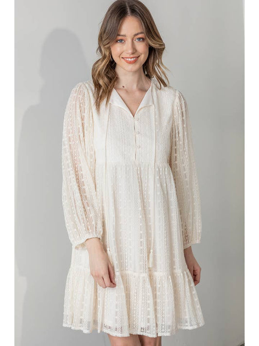 Lace Baby Doll Dress - Natural