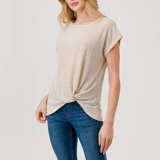Side Knot Top - Oatmeal