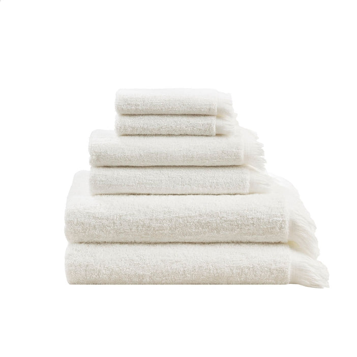 Terry Cotton Fringed 6-Piece Towel Set - Ivory