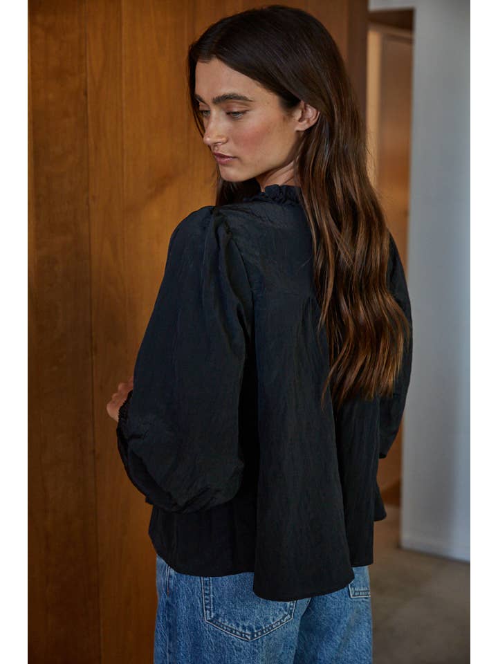 Lace Detail Blouse - Black