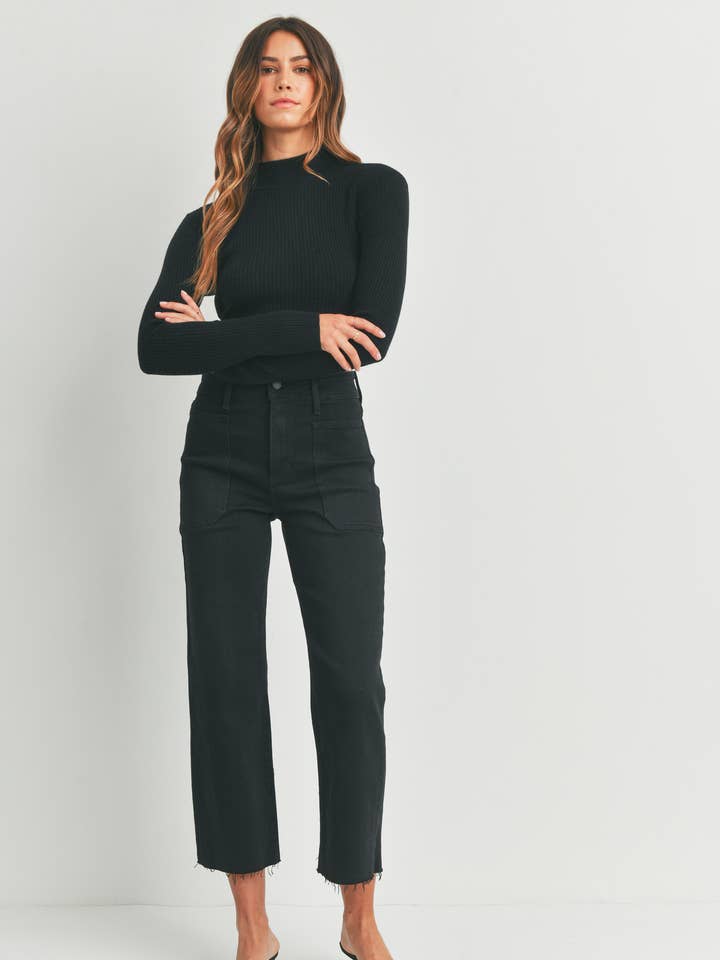 High Rise Utility Wide Leg - Black