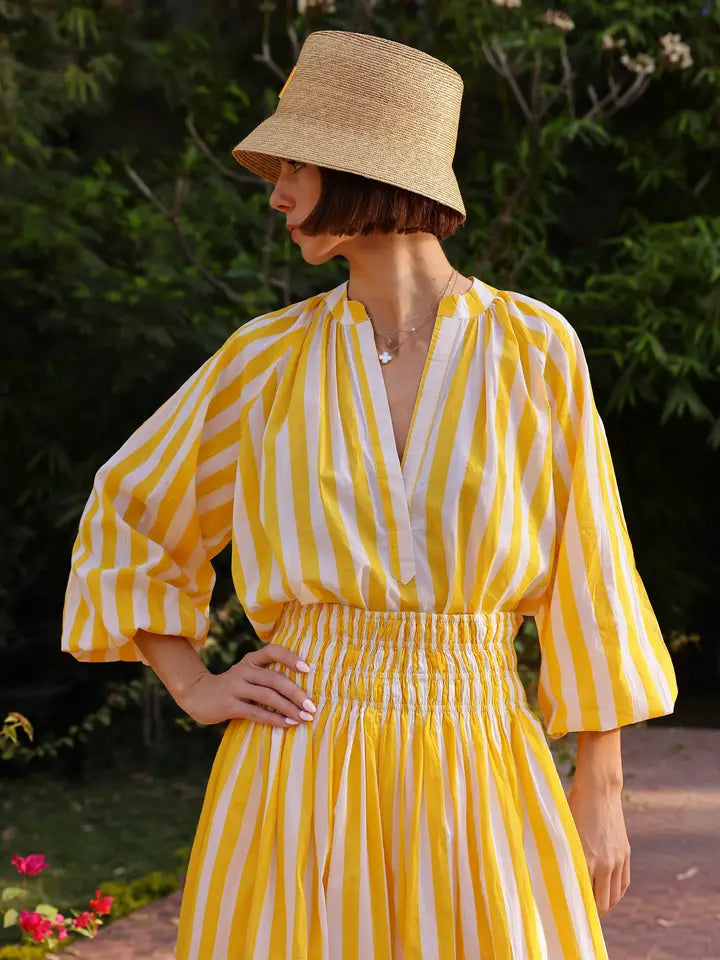Porto Popover - Yellow Stripe