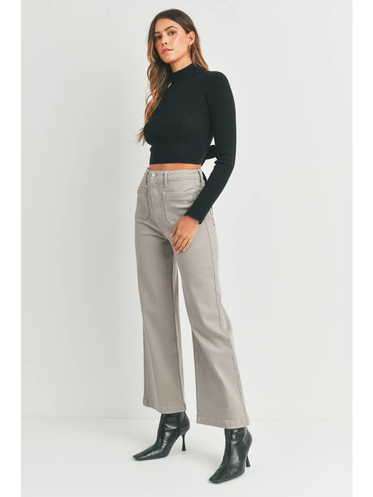Patch Pocket Wide Leg - Moonstone