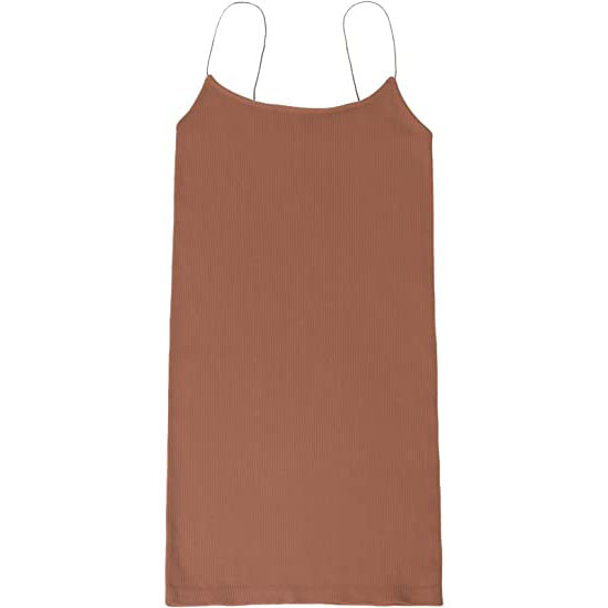 Ribbed Scoop Dress - Cognac