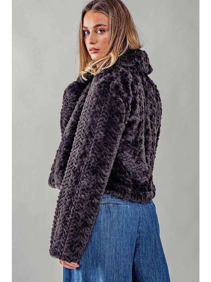 Teddy Fur Coat - Black