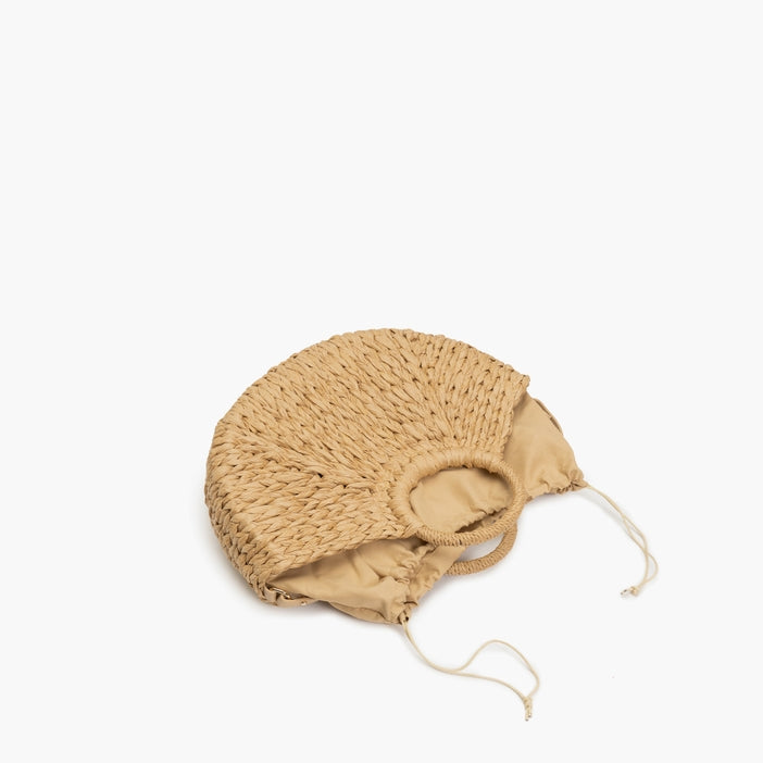 Agnes Half Moon Beach Straw Bucket Tote
