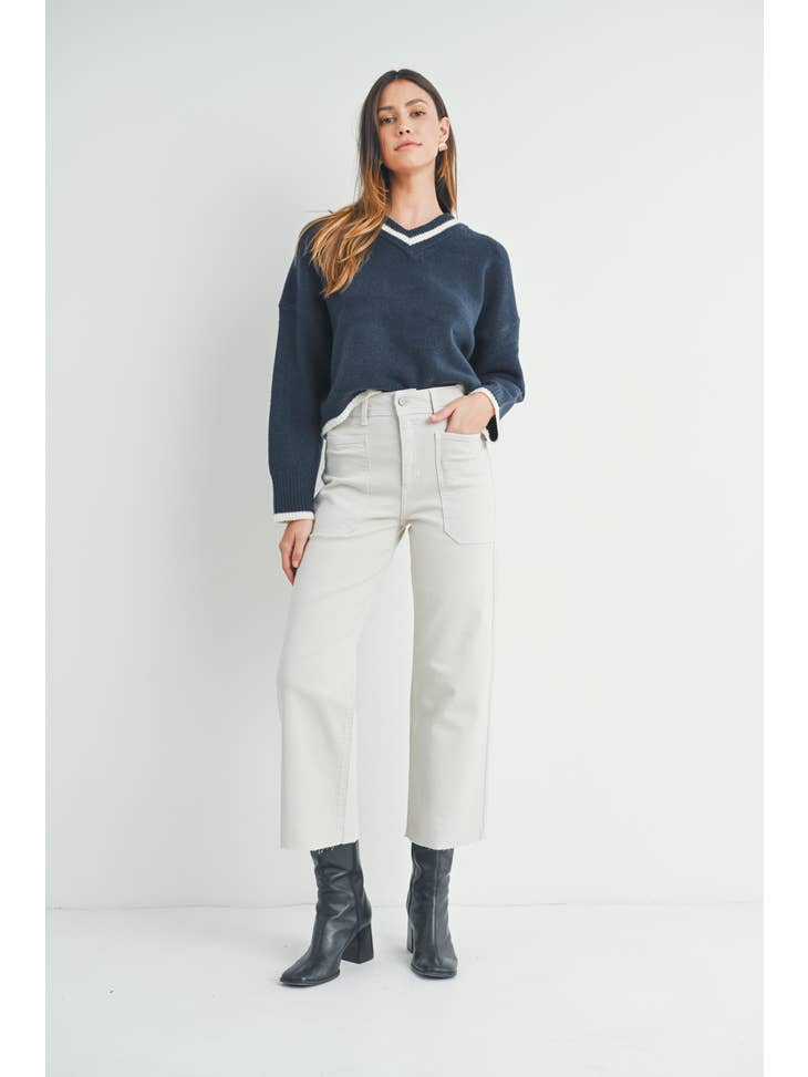 High Rise Utility Wide Leg - Sea Salt