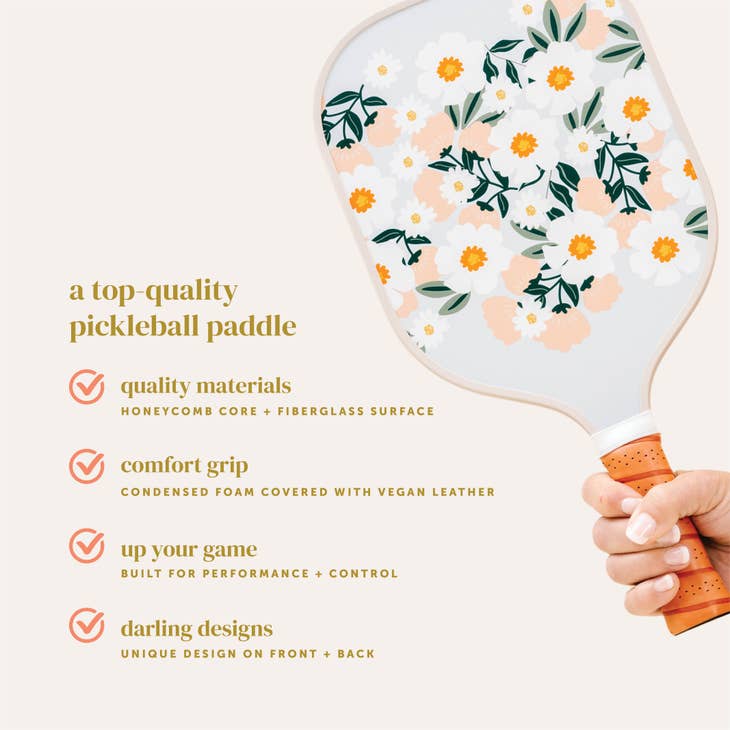 Pickleball Paddle - Flower Talk Blue