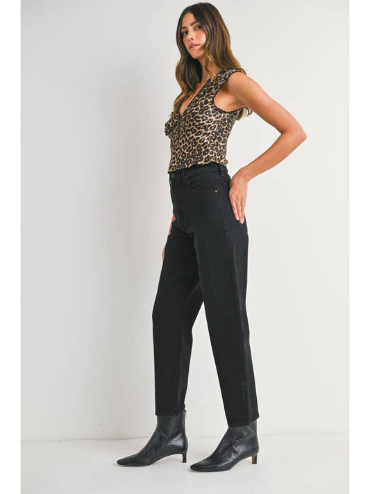 Tapered Barrel Jean - Washed Black