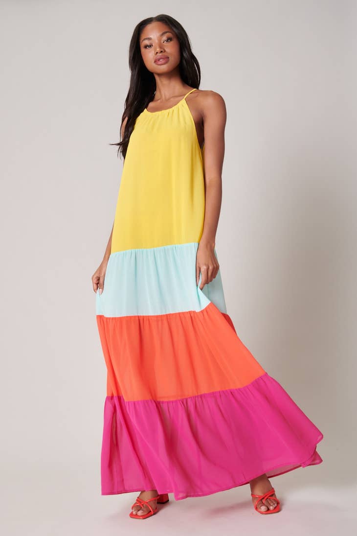 Rainbow Rays Maxi Dress - Multi