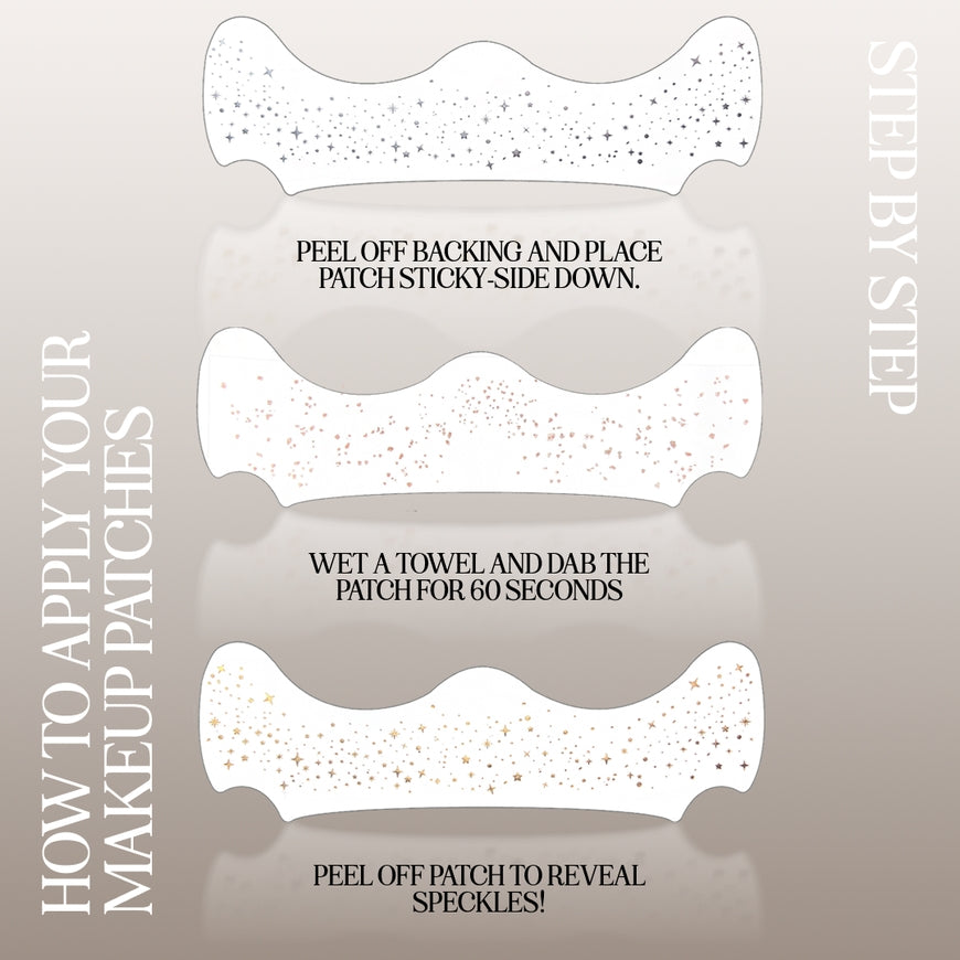 12 Pack Stardust Speckle Makeup Patches - Gold