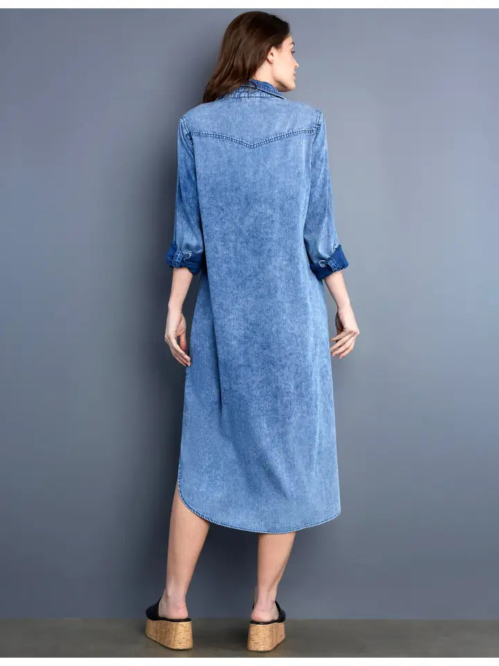Pocket Shirtdress - Iceland Blue