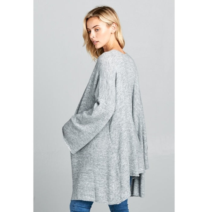 Oversized Sweater Cardigan - Grey