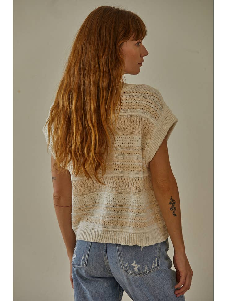 Audette Crochet Top - Blush Ivory