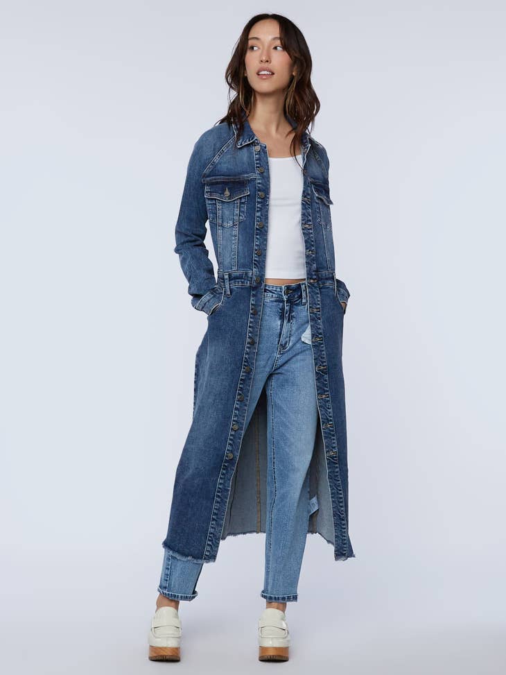 Raglan Denim Shirtdress - Smart Blue