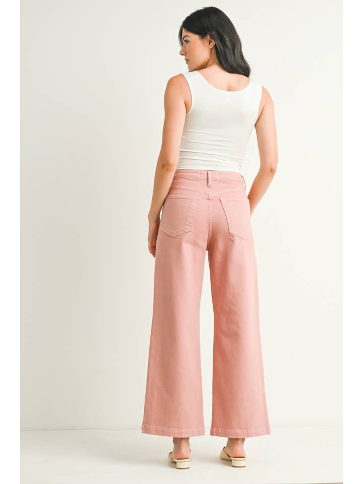 Patch Pocket Wide Leg - Dusty Coral