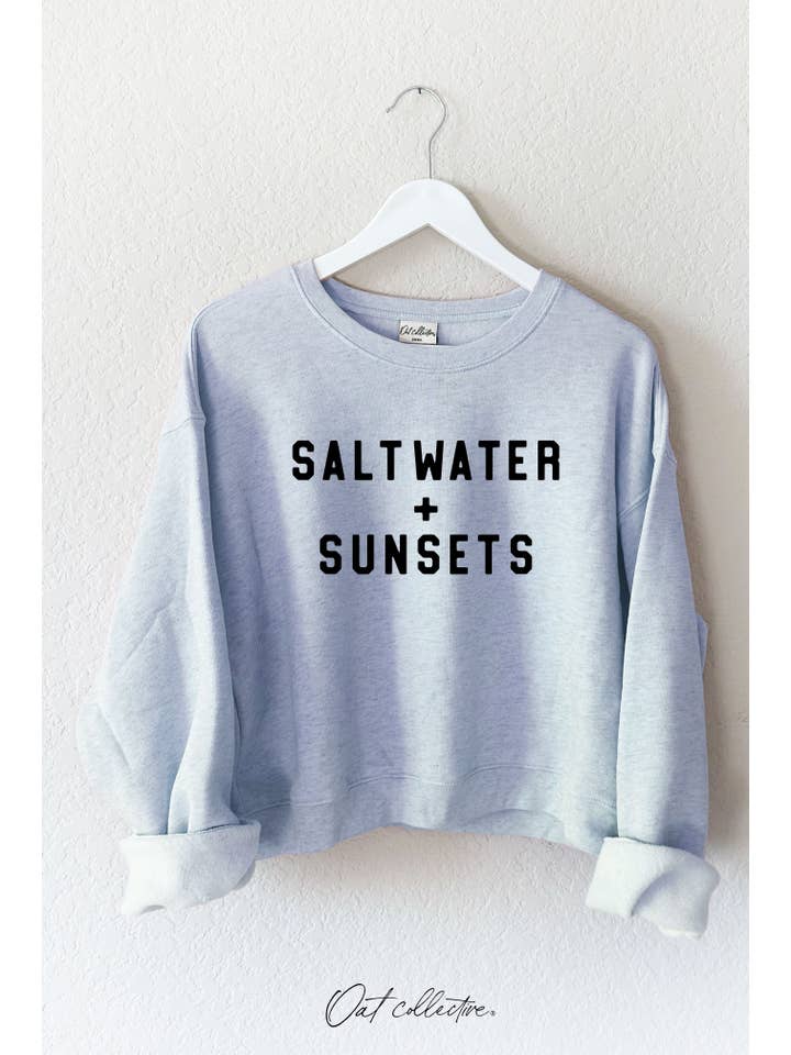 Salt Water + Sunsets Sweatshirt - Light Blue