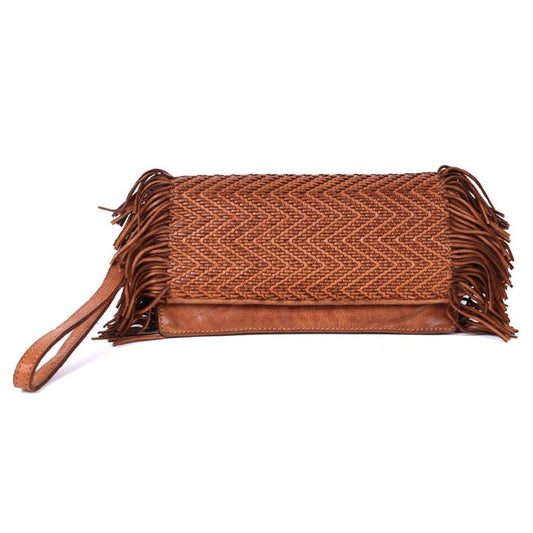 Glory Handcrafted Leather Clutch - Camel