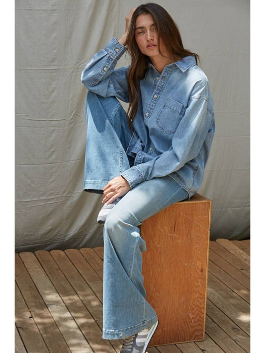 Denim Button Down - Blue Denim