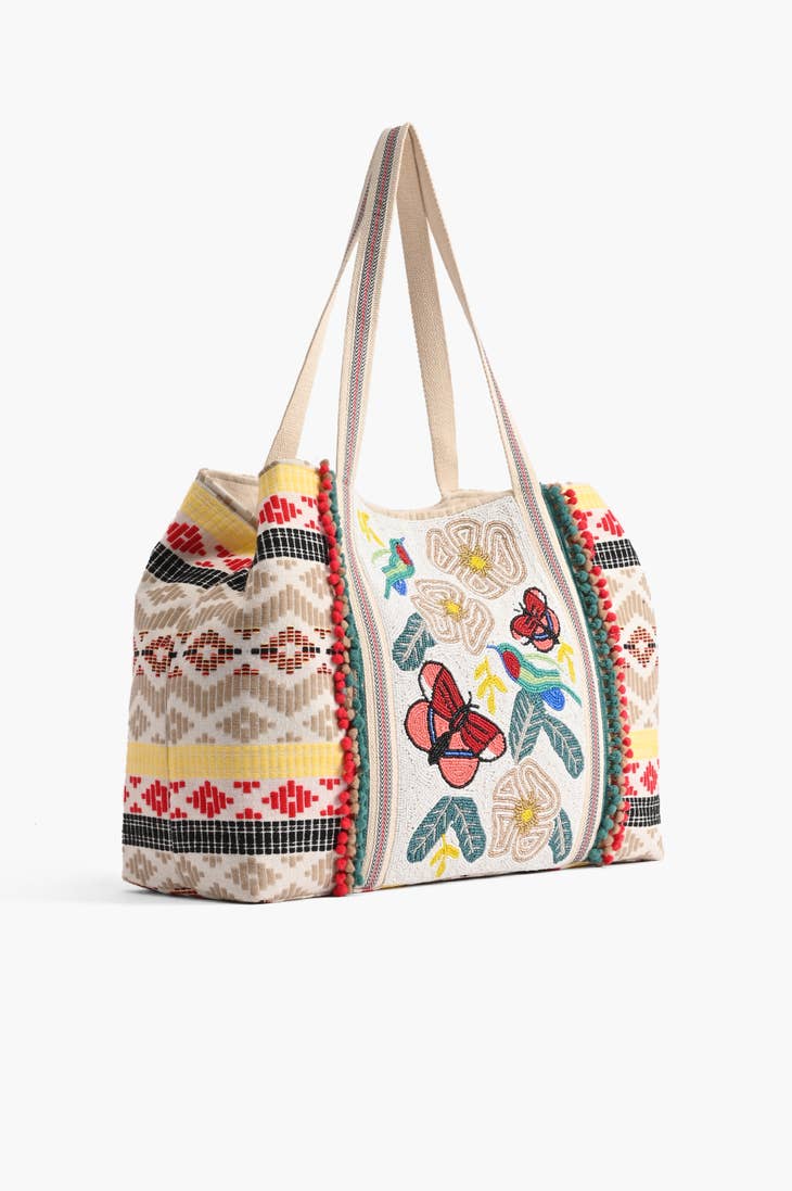 Butterfly Embellished Tote