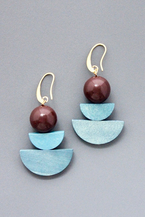 Wood and Acrylic Earrings