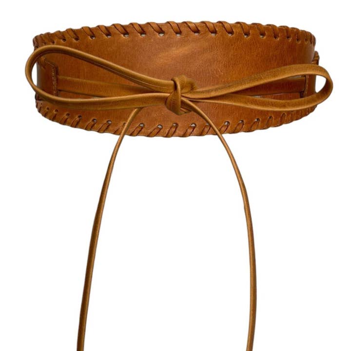 Chloe Wrap Belt - Cognac